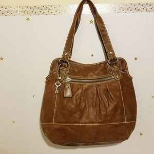 Fossil leather Satchel/Handbag Exposed Stitch